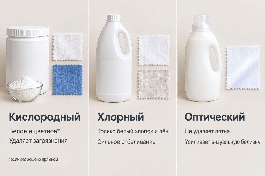 Кислородный, хлорный и оптический отбеливатель Кислородный, хлорный и оптический отбеливатель